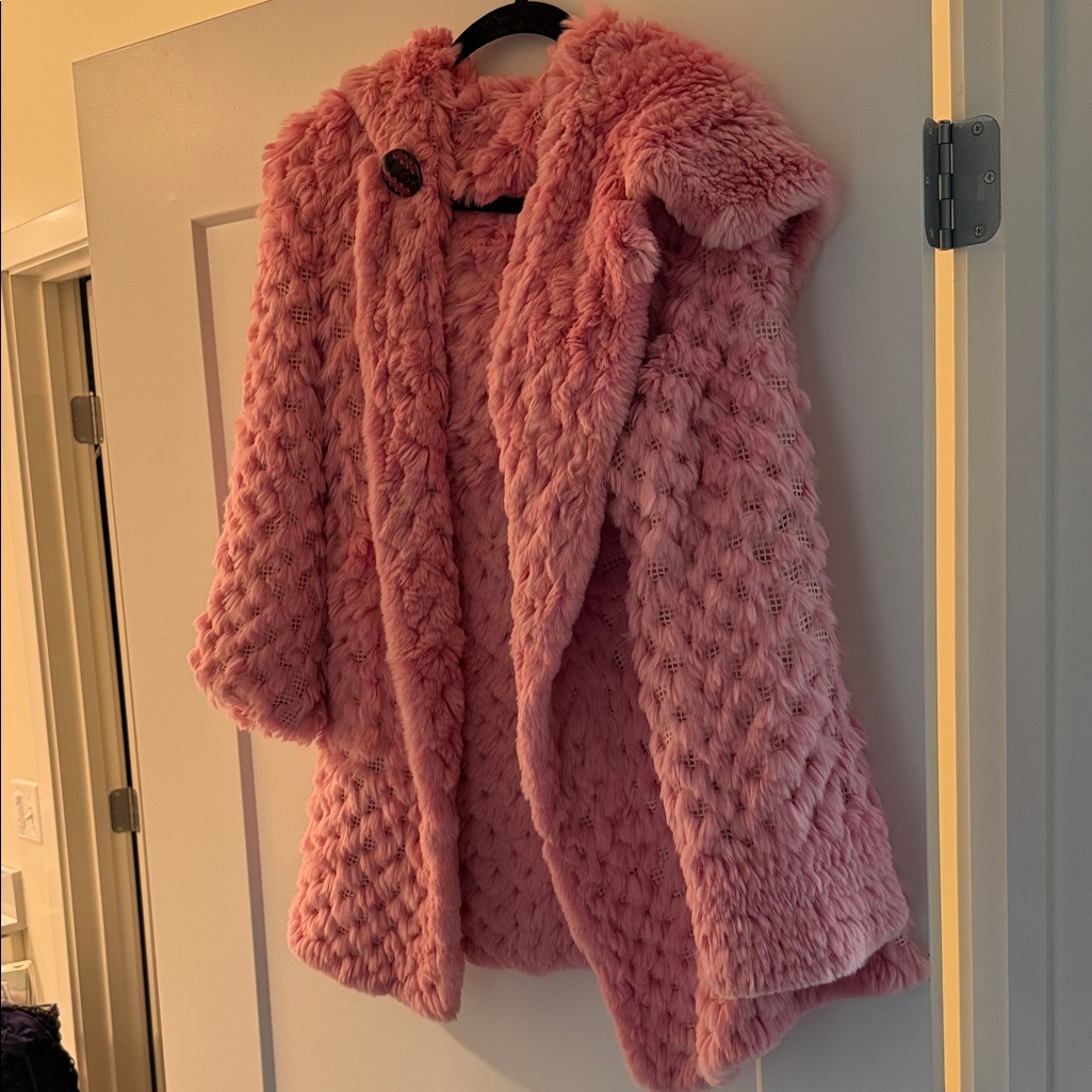 Vintage Pink Rabbit Fur Coat